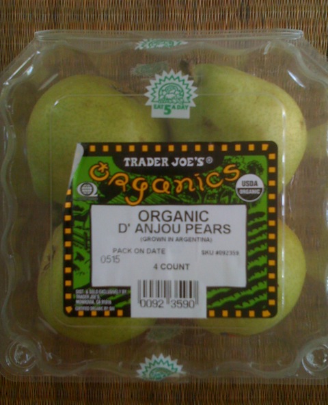 Trader Joe's Organic D'Anjou Pears from Argentina Trader Joe's Organic D'Anjou Pears from Argentina