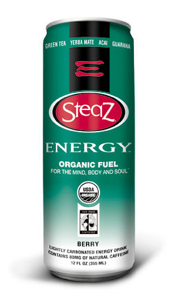 Can of Steaz Organic Energy Drink - Berry Flavor