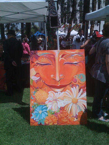 Colorful Painting on Lawn of Wilshire Park Place during Earth Day 2009