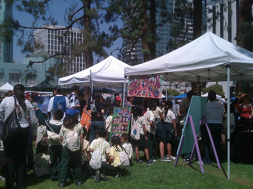 Kids Having Face Painted during Earth Day 2009 Event