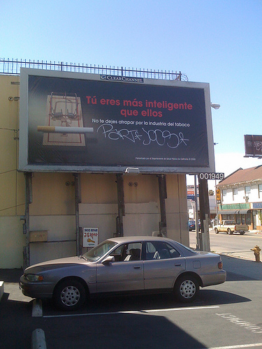 Los Angeles anti-smoking billboard in Spanish
