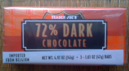 Trader Joe's 72% Dark Chocolate from Belgium