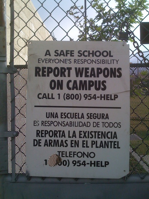Weapons on School Campus in Los Angeles