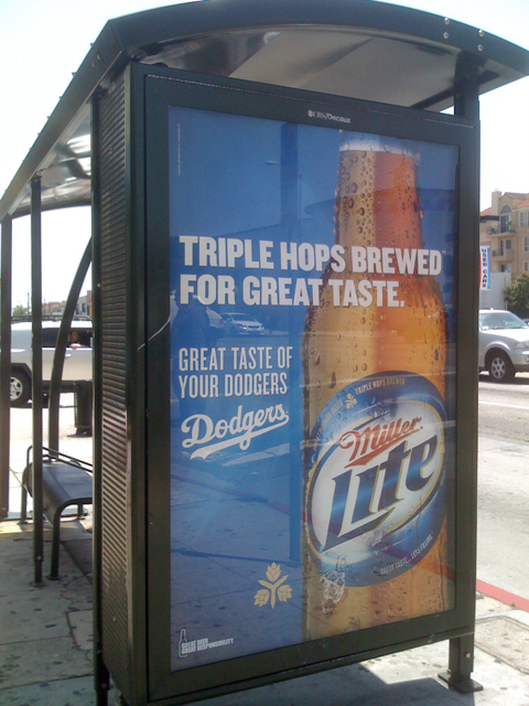 Dodgers and Miller Lite Beer Ad in Los Angeles